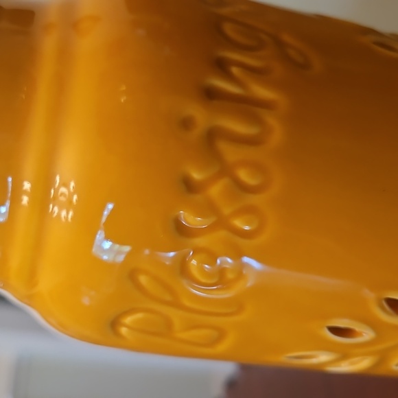 Yellow Blessings Decorative Jar Candle Holder - Picture 3 of 4